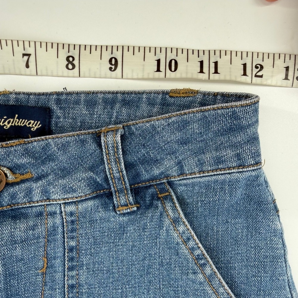 Princess Highway Floral Embroidered Wide Leg Jeans Womens 6 Blue Excellent Boho - Picture 5 of 10